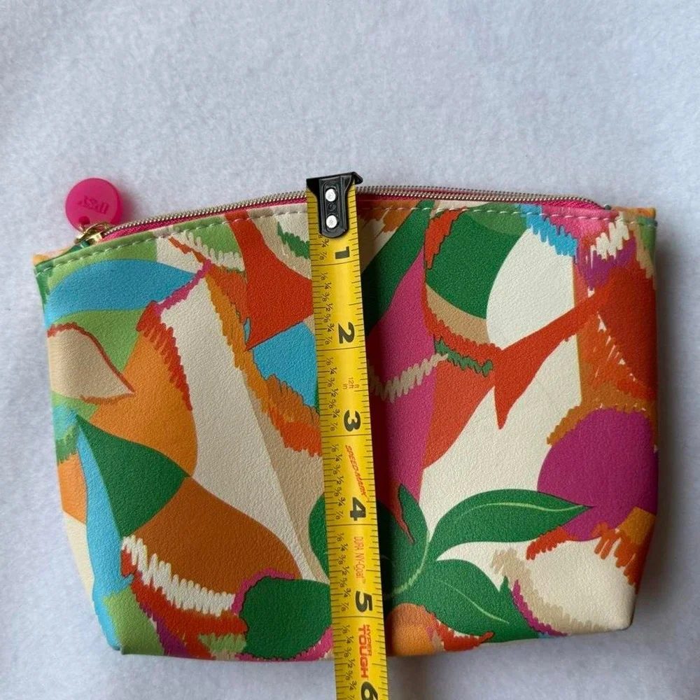 Ipsy Colorful Abstract Print Makeup Bag Cosmetic Pouch Zip Clutch Y2K